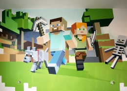 Maľba v detskej izbe na motívy hry Minecraft, Sereď 2018