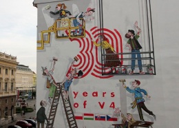Mural k 30. výročiu V4, Bratislava 2021