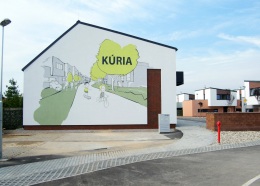 Veľkoformátová reklamná maľba pre projekt rodinného bývania KÚRIA Ivanka pri Nitre, 2018
