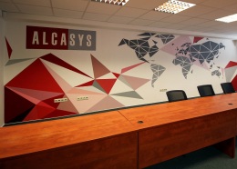 Nástenné maľby vo firemných priestoroch spoločnosti Alcasys, Bratislava 2018