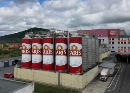 Reklamná maľba na CK tanky pivovaru Šariš, realizované v spolupráci s Natreto Studio, Veľký Šariš 2019